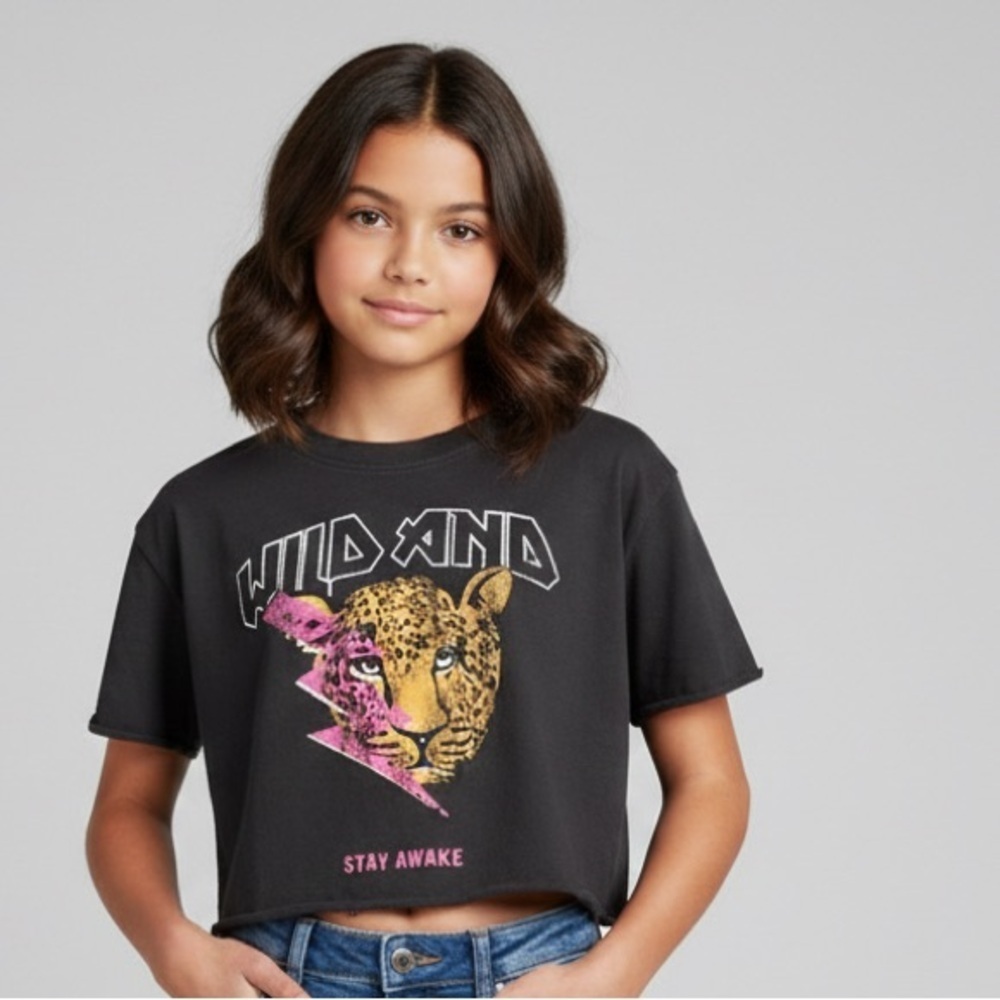 Prince Peter Collection Black Wild and free Leopard Kids Tee